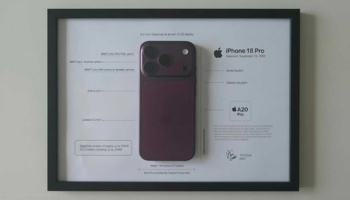 Exclusive iPhone 18 Pro Framed Tech Art – Premium Wall Decor for Tech Enthusiasts & Desk Setups